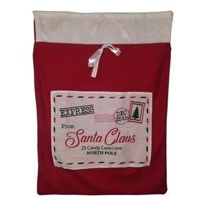 New Christmas Santa Bag 26 x 36 Inch Large Gift Sack Red And White Holiday Decor